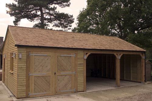 wooden garage, timber garage, bespoke timber building, garage, bespoke garage